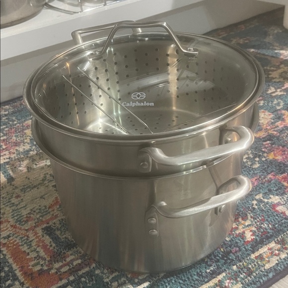 Calphalon Silver Stock Pot with Steamer - Picture 7 of 7